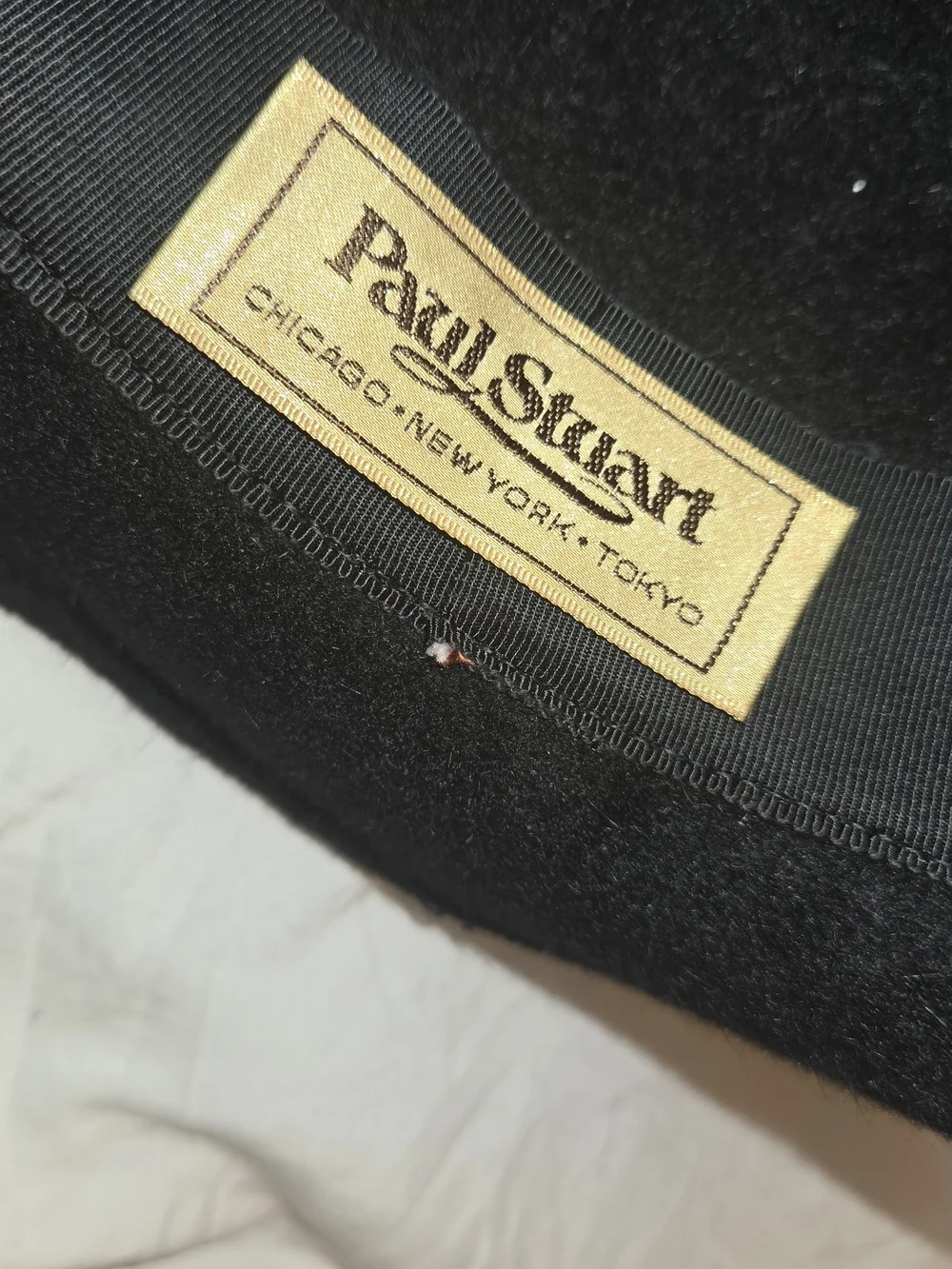 Paul Stuart Paul Stuart Black Wool Felt Fedora Hat with Grosgrain Band